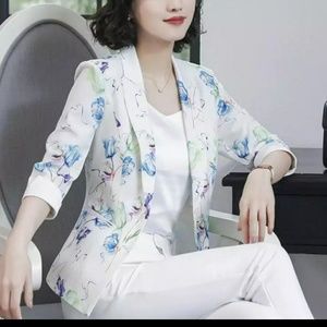 Watercolor Printed Blazer